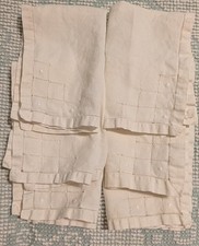 Vintage Linen Napkin 6pc Set Embroidered  Openwork Elegant Tablescape Old Money picture