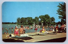 JH6/ Indian Lake Ohio Postcard Chrome Russells Point Silver Isle Beach 27 picture