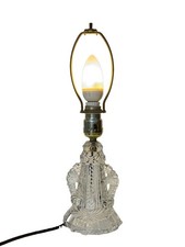 Antique 1940's 15” Cut-Glass Boudoir Lamp picture