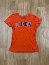 Nike Illinois Fighting Illini Women’s Slim Fit Orange T-Shirt Size Medium picture