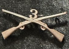 WW 1 3rd INFANTRY SEW ON COLLAR INSIGNIA. picture