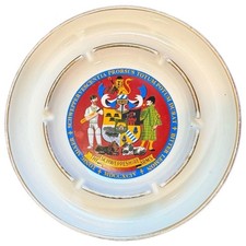 Vintage Schweppes Ceramic Ashtray Schweppeshire Arms Crest Gold Trim ST-2 picture