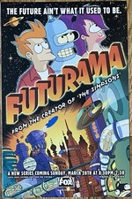 Futurama 1999 FOX Print Ad + M.A.N.T.I.S. 1994 FOX Sci-Fi TV Promo Vintage Lot picture