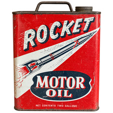 Vintage Rocket Motor Oil 2 Gallon Can Pittsburgh Penn Oil Gas Oil Advertising picture