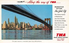 AIRLINES POSTCARD: ALONG THE WAY OF TWA, MANHATTAN SKYLINE, NYC, NY picture