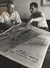 1967 S.L.A. Marshall Reviewing West Bank Map Photograph by MICHA BAR-AM picture