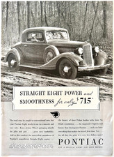 1934 Pontiac Eight Automobile Advertisement Vintage Classic Car Straight 8 picture