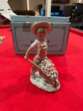 LLADRO WHEELBARROW WITH FLOWERS BOY FIGURINE #1283 USED IN BOX - EXCELLENT COND picture
