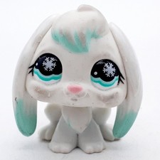 Littlest Pet Shop White Bunny Mini Vinyl Figure LPS Animal Collectible Loose picture