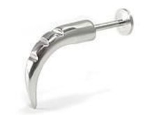 1- 14g 5/16 One Inch Curved Notched Talon Lip Chin Ear Ring Snake Bite Sexy picture