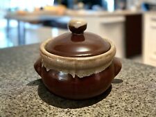 Vintage Brown Drip Glaze Sugar Bowl With Lid picture