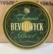 VINTAGE BBBB GREEN BEVERWYCK BEER METAL BAR SERVING TRAY picture