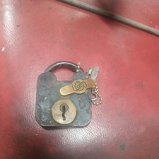 Antique S & Co. Sargent Brass And Steel Padlock has Key picture
