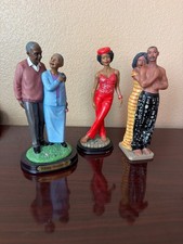 Vintage UTI Ebony Treasures African American Resin Figurines Lot of 3 Family picture