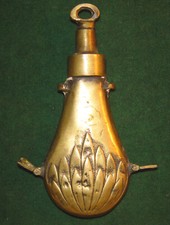 Antique Middle Eastern or Baltic Solid Brass Screw Top Powder Flask picture