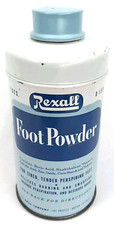 Vintage 1950s Rexall Foot Powder Advertising Tin United Drug Co St Louis MO picture