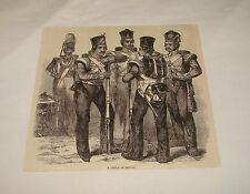 1886 magazine engraving ~ GROUP OF SEPOYS, Persian Soldier picture