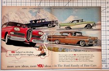 1958 Ford Family Cars Vintage Ad Edsel Thunderbird Lincoln Mercury picture