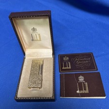 14K Solid Gold outer Jacket Nugget Design Vintage Dunhill lighter original box picture
