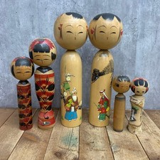 D 3 Traditional Kokeshi 6 Piece Set Tsugaru Naruko Nikko Hand Painted picture
