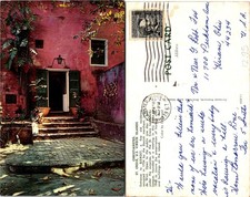 St. Croix USVI Christiansted, Entrance to Bjerget, Pink Building Postcard 71949 picture