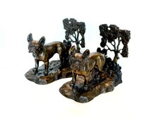 Rare Antique Solid Austrian Bronze French Bulldog Dog Bookends  picture