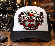 Harley-Davidson The Lost Boys Santa Carla California Black/White Trucker Hat picture
