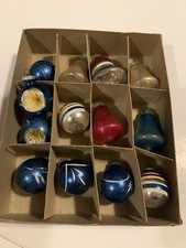 Vintage Variety 13 Mercury Glass & Shiny Brite Approx. 2” Christmas Ornaments picture