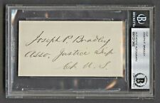 Joseph P Bradley signed autograph 2.5x3.5 cut Supreme Court Justice BAS Slab picture