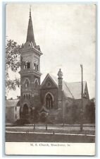 1909 ME Church Exterior Building Road Manchester Iowa Vintage Antique Postcard picture