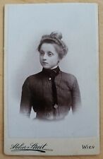 CDV 1901 beautiful woman w silky hair, black dress Atelier Streit Vienna Austria picture