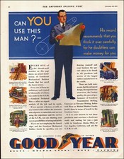 1931 Vintage ad Goodyear Mechanical rubber goods services retro   RARE picture