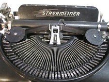 Vtg 1930s REMINGTON RAND Deluxe  Black Deco Working Typewriter w/ Case picture
