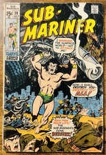 SUB-MARINER 39 ROY THOMAS STORY MARIE SEVERIN COVER MARVEL COMICS 1971 VINTAGE B picture