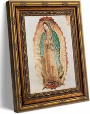 Gold Framed Our Lady of Guadalupe Wall Art Catholic Virgin Mary Canvas Painting picture