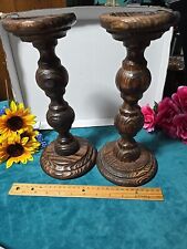 Pigot #4176 Handmade In Spain Vintage Turned Wood Candle Holders - 12