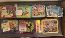 New & Vintage Lunch Boxes - Flintstones, Candy Land, Super Friends, Dick Tracy picture