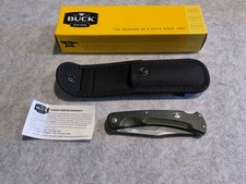 2011 Buck USA 110 Green Paperstone Folding Pocket Knife W/ Pouch New In Box picture