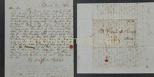 1846 antique STAMPLESS COVER LETTER pepperell ma REV BABBIDGE shirley BANCROFT picture