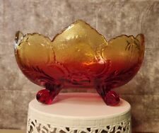Vintage Jeannette Marigold Carnival Glass Lombardi Footed Fruit Bowl 10