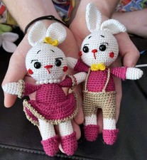 Adorable Handmade Crochet Bunny Dolls - Cute Plush Toy Couple picture