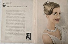 1957 Eisenberg Rhinestone Necklace Vintage jewelry 2 Page Clipping ad picture