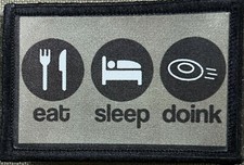 Disc Golf Eat Sleep Doink Morale Patch Tactical Military Army USA Disk Golfer picture