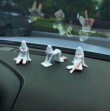 Gothic Ghost Queen Miniature Car Ornament White Black Halloween Decor picture