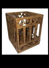 Cute Vintage Wood Laser Cut Organizer Open Box picture