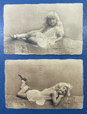 SET 2 Children Greetings Vintage Postcards. Sepia. Photo Style. PUBL:Valentine picture
