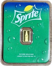 Sprite 1g Gold Bar 0.9999 Fine Gold In Assay - Total 1 Gram picture