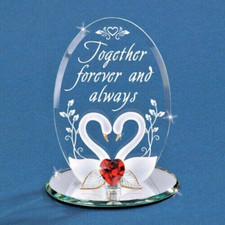 Swans W/Red Hart Valantine days Gift Together Forever and Aways