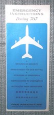 Vintage 1960s 1970s Pan AM Airlines Boeing 707 Emergency Instructions 2/70 NICE picture