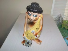 Vintage 1960's Kreiss Psycho Ceramics Caveman w/ Rhinestones & Mace Club picture